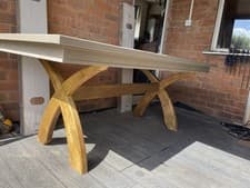 Image of Weathered  Oak Dining Table, 6 To 8 Seater Extending Dining Table Burleigh Range