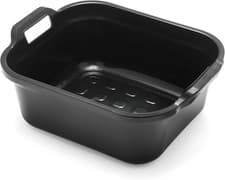 Image of Addis 517936 Large Rectangular 10 Litre Washing Up Bowl with Handles, Black, 39