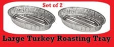 Image of 2 x Large Turkey Roasting Tray Heavy Duty Suitable for Cooking & Oval Roasting