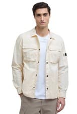 Image of Barbour International Whisper White Stone Scotts  Island Overshirt S