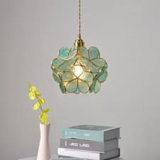 Image of Flower Ceiling Lamp Easy Fit Up Upward illumination Handcrafted lighting fixture