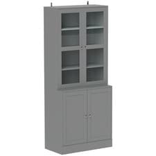Image of HOMCOM Modern Bookcase Display Storage Cabinet w/ Doors Adjustable Shelves