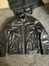 Image of Hugo Boss Reversible Leather Jacket Eu50  m/L40/41Chest,Black ,rare Ltd edition 