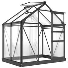 Image of Outsunny 6x4ft Walk-In Polycarbonate Greenhouse Plant Grow Galvanized Aluminium