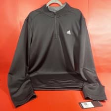 Image of Adidas Mens Black Equipment Golf 1/4 Pip Pullover Activewear Top Size XL -NEW-