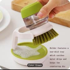 Image of Soap Dispensing Dish Brush Leakproof Multifunction Built in Liquid Storage Tank
