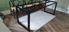 Image of Steel Dining Table Rectangle Legs 120cm