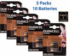 Image of 10 X Duracell CR2 3V Lithium Photo Battery DLCR2 ELCR2 CR15H270 Expiry date 2034
