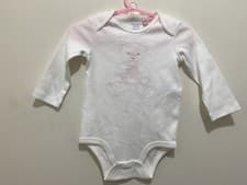 Image of New Baby Girls Ralph Lauren White Pink Teddy Bear Design Bodysuit Top 6m💗