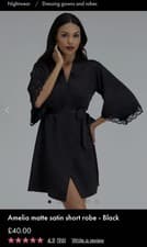 Image of Boux Avenue Amelia Chemise And Robe Size 14 Black