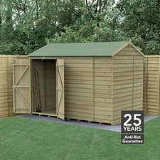Image of Forest 4LIFE 10x6 Shed Reverse Apex Double Door No Windows Wooden Garden Shed