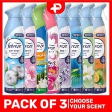 Image of Febreze Air Freshener Odour Eliminator Home & Office Air Mist Sprays Pack of 3