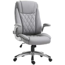 Image of Vinsetto High Back Executive Office Chair Home Swivel PU Leather Chair, Grey