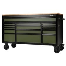 Image of Bunker BUNKER� 15 Drawer Workbench Roller Tool Cabinet, 61", Green