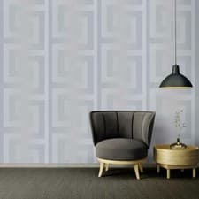 Image of VERSACE GREEK KEY WALLPAPER ROLLS 10m x 70cm - SILVER 935235 NEW