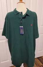 Image of Polo Ralph Lauren Mens XXL Custom Slim Fit Green Polo Shirt Red Pony New w/Tags!