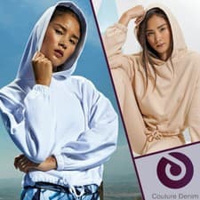 Image of Ladies TriDri Cropped Oversize Hoodie Womens Sweatshirt Sports Top Jogging Gym