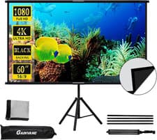 Image of Projector Screen with Stand 60 inch,Indoor Projection-Screen with Black-Backing,