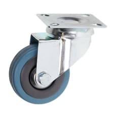 Image of 50 mm Castor Wheels Heavy Duty Metal Brakes Swivel Rubber Castors 4 Bolt Plate