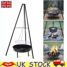 Image of Tripod Fire Pit BBQ Bowl Round Garden Patio Outdoor Extra Large Barbecue Grill
