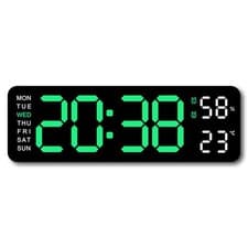 Image of LED Wall Clock with Adjustable Brightness Countdown Timer Date Week Temperature