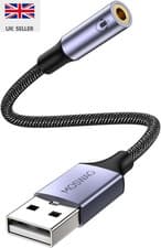 Image of USB to 3.5mm Audio Adapter External Sound Card Stereo Converter for PC Laptop PS