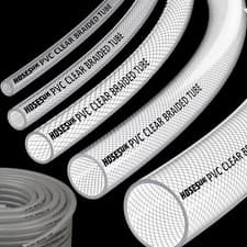Image of Reinforced PVC Braided Hose Heavy-Duty Compressed Air & Pneumatic Tubing Pipe