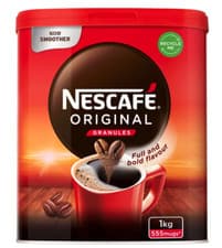 Image of Nescafe Original Instant Coffee Granules 1kg Tin - Approx 555 Cups