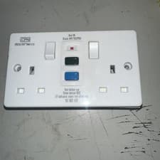 Image of 13amp Plastic Double Socket With 30mil Rcd And Double Patrasse