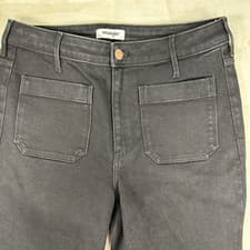 Image of NWOT Wrangler Patch Pocket Black Denim Flare Jeans Women’s Size 28x32 Prototype