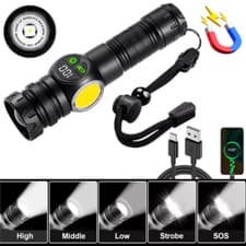 Image of Most Powerful COB LED Flashlight 9900000LM Zoom Rechargeable Super Bright Torch