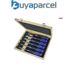 Image of Faithfull 6 Piece Wood Chisel Set 6 10 13 19 25 32mm Anti Slip Soft Grip Handle