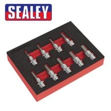 Image of Sealey Premier 9pc 3/8" Drive Hex Key Socket Bit Set 4-12mm Allen Allan EVA Tray