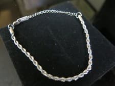 Image of silver plated rope style chain bracelet new+ pouch