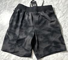Image of Under Armour UA Unstoppable Knit Shorts Gray Black CAMO 1370378 $80 Men