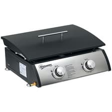 Image of Outsunny Portable Gas Plancha Barbecue Grill with 2 Stainless Steel Burner