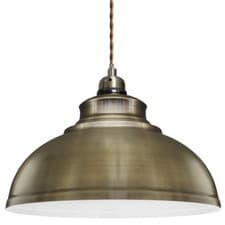 Image of Vintage Antique Brass Hanging Ceiling Pendant Shade Bar Restaurant Light M003