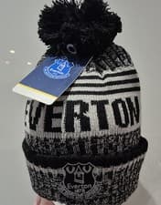 Image of Everton Official Woolen Bobble Hat - Grey Slab