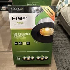 Image of Luceco F-Type MK2 LED Fire Rated Downlights 6-Pack 6W Dimmable MATT BLACK WARM