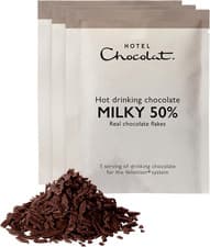 Image of Hotel Chocolat Milky 50% Hot Chocolate Sachets - Luxury Chocolate Flakes - Pack 