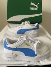 Image of PUMA CA Pro Classic PS kids Trainers white & regal blue Size 10 - BNIB