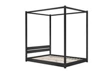 Image of Darwin Four Poster Bed Black & White Double 4ft 6 inch, King-Size 5ft