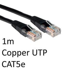 Image of RJ45 (M) to RJ45 (M) CAT5e 1m Black OEM Moulded Boot Copper UTP Network Cable