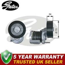 Image of Gates V-Ribbed Belt Tensioner Pulley Fits VW 1.2 1.4 1.6 1.9 2.0 8WH