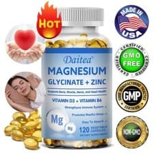 Image of Magnesium Glycinate + Zinc Complex, Magnesium Supplements High Absorption