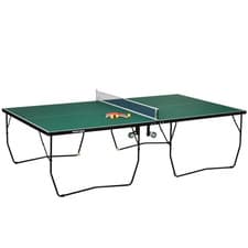 Image of SPORTNOW 9FT Folding Table Tennis Table w/ 8 Wheels, for Indoors, Outdoors
