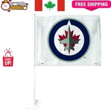 Image of Official NHL Winnipeg Jets Car Flag - Fade-Resistant 2-Sided Vehicle Accessory