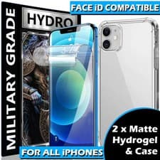 Image of Hydrogel Screen Protector and Case For iPhone 7 8 SE X XS 11 Pro 12 Pro Max