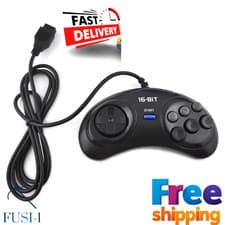 Image of 6 Button Gamepad Controller For SEGA MegaDrive mega drive 1 & 2 consoles