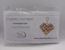 Image of Crystal Love Heart Kit by Bead Spider - Champagne Gold - New - makes 3 hearts